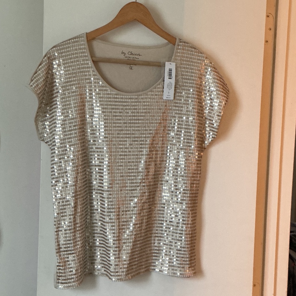 Chico's golden Sequin Women's Top